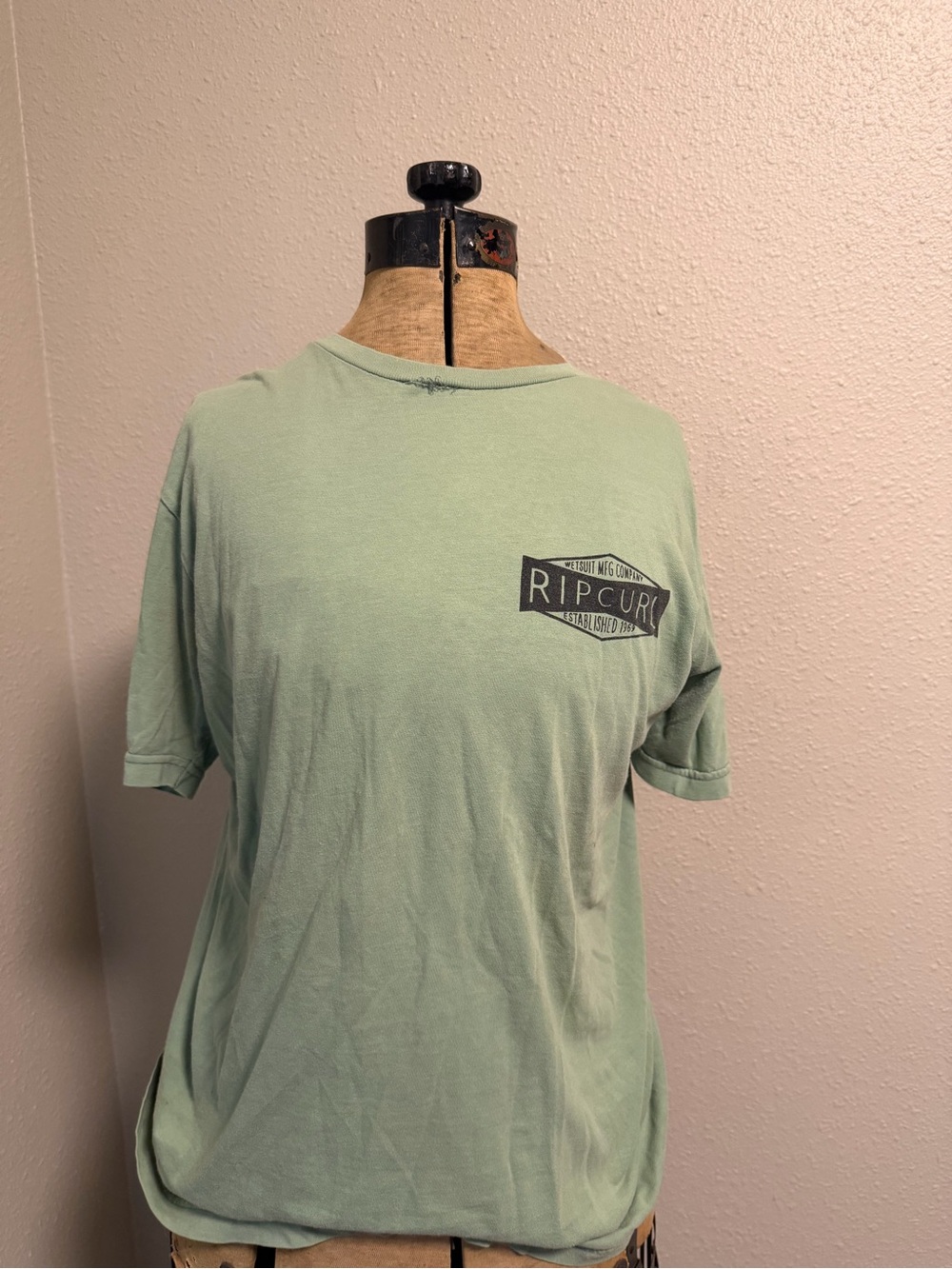 Rip Curl Short Sleeve Tee in Sage Green with Chest Logo